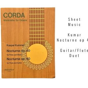 Kaspar Kummer Nocturne Op 40 Flute and Guitar Duet Sheet Music Corda Mösler